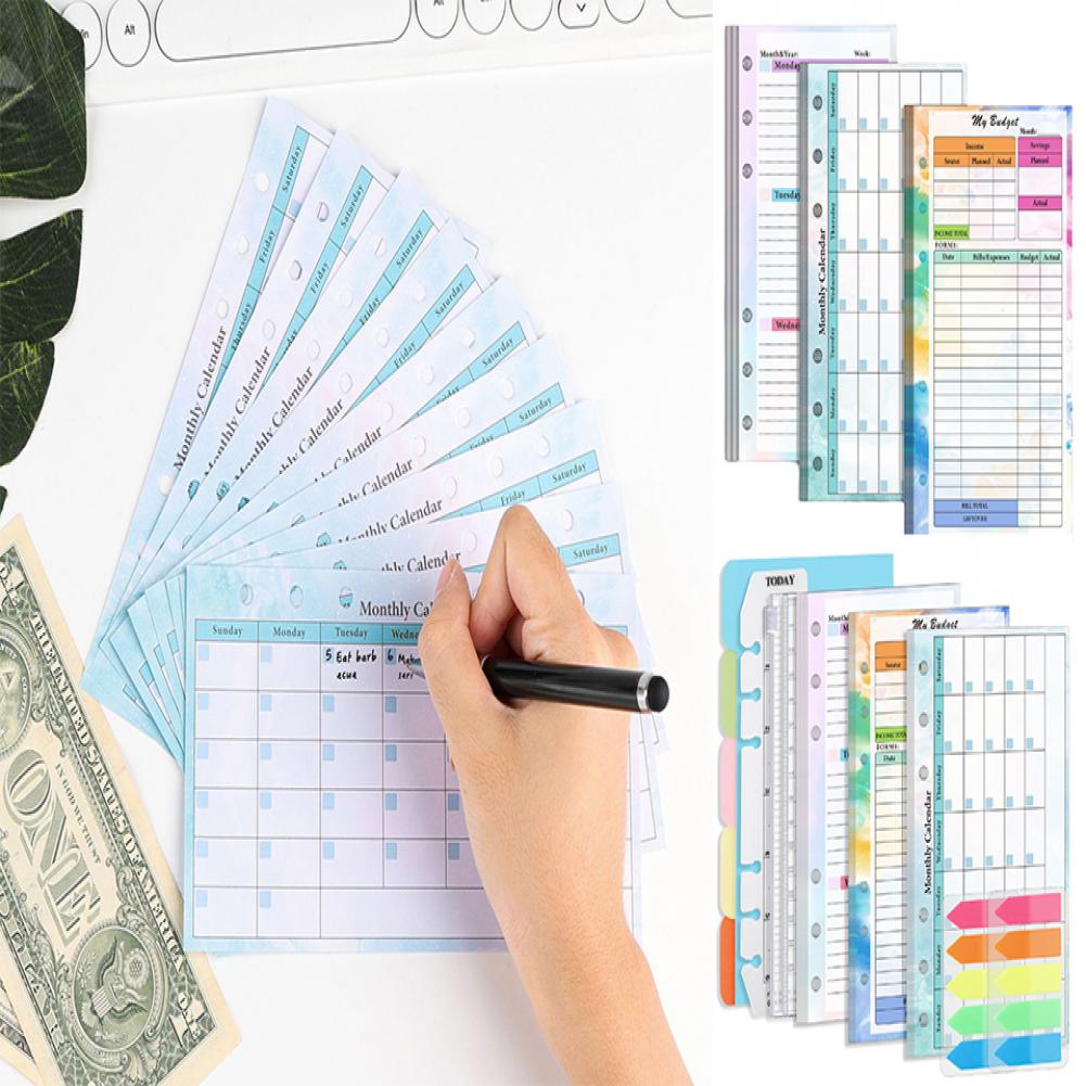 Planner Weekly Budget - Colorido Folhas Soltas Substituição Notebook, A6