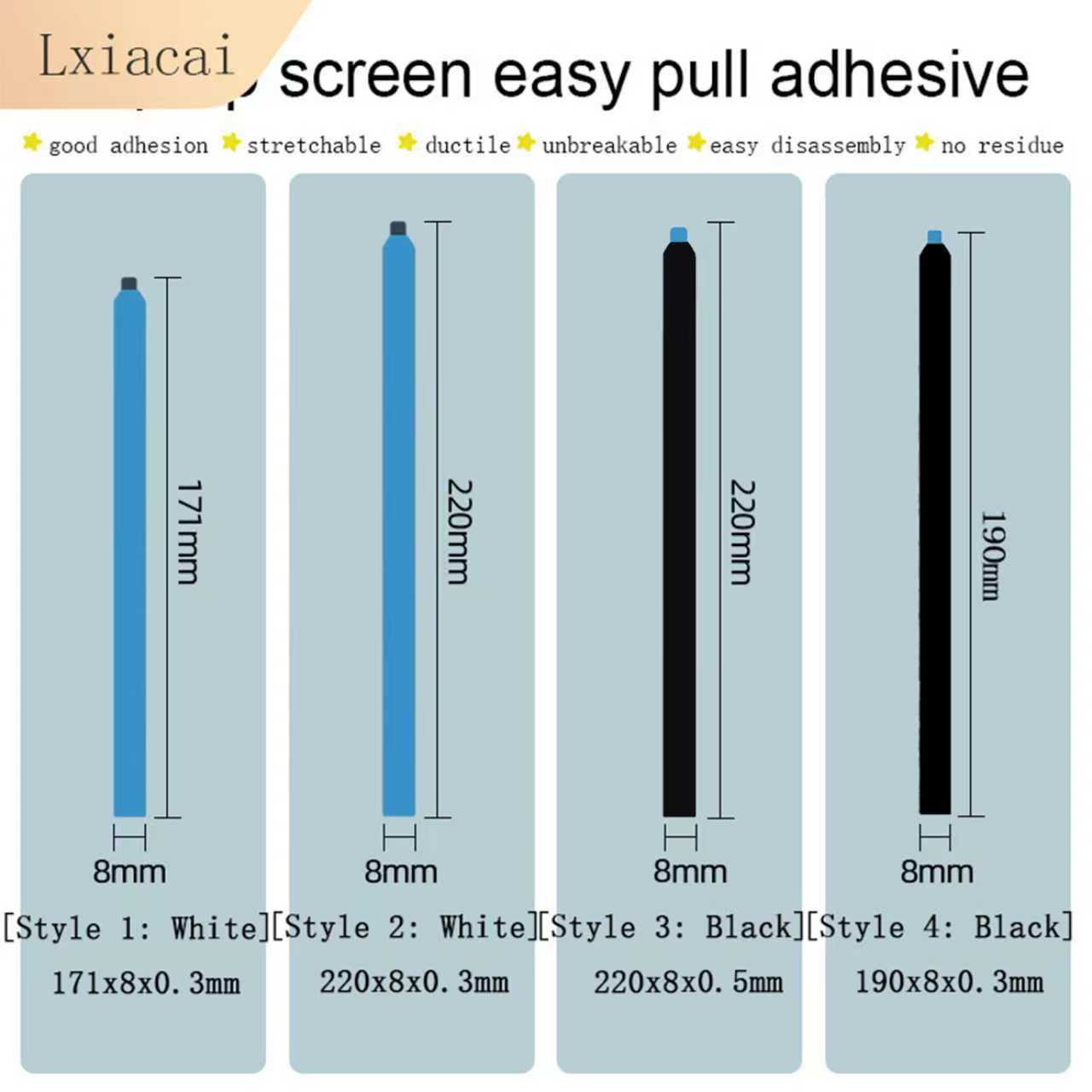 Glue Stick Pack - Fácil Pull Glue Laptop Screen, Fita