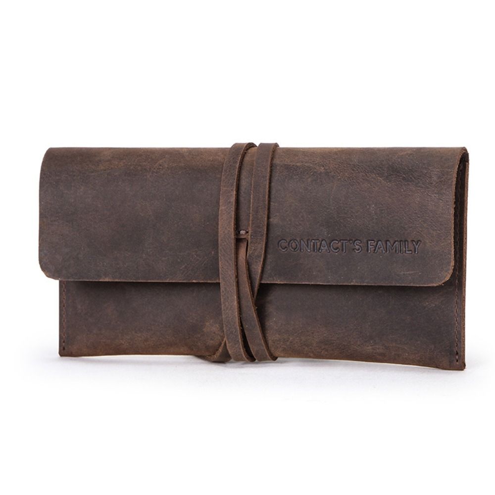 Pen Pouch Roll - Estojo de Lápis de Couro Retrô