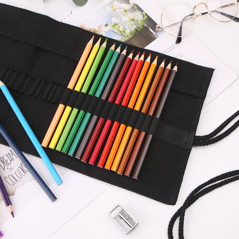 Lápis escolar de cor preta par - Pen Pouch Roll avaliação e preço