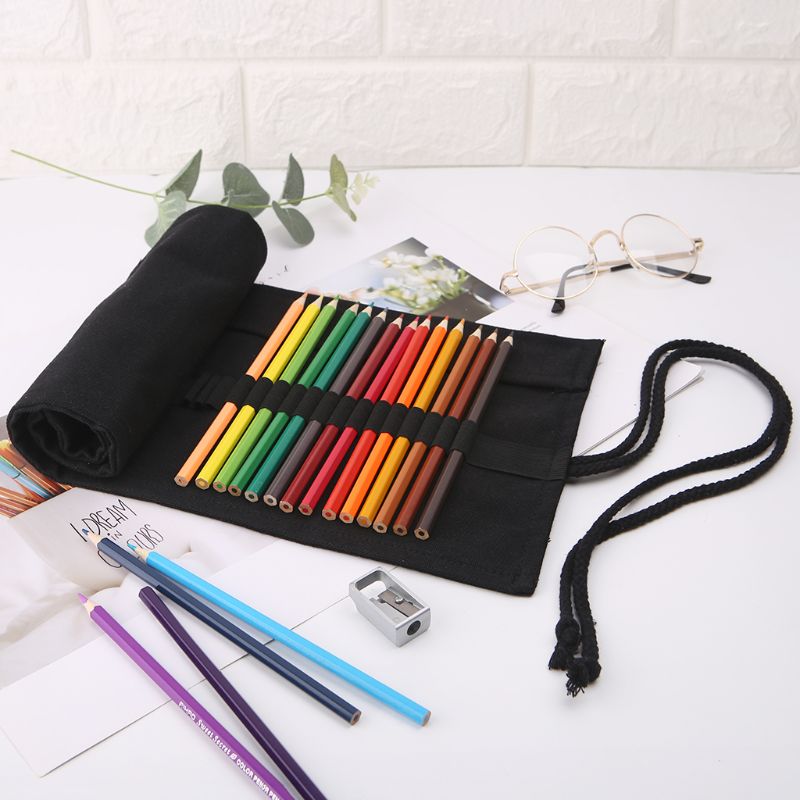Lápis escolar de cor preta par - Pen Pouch Roll avaliação e preço