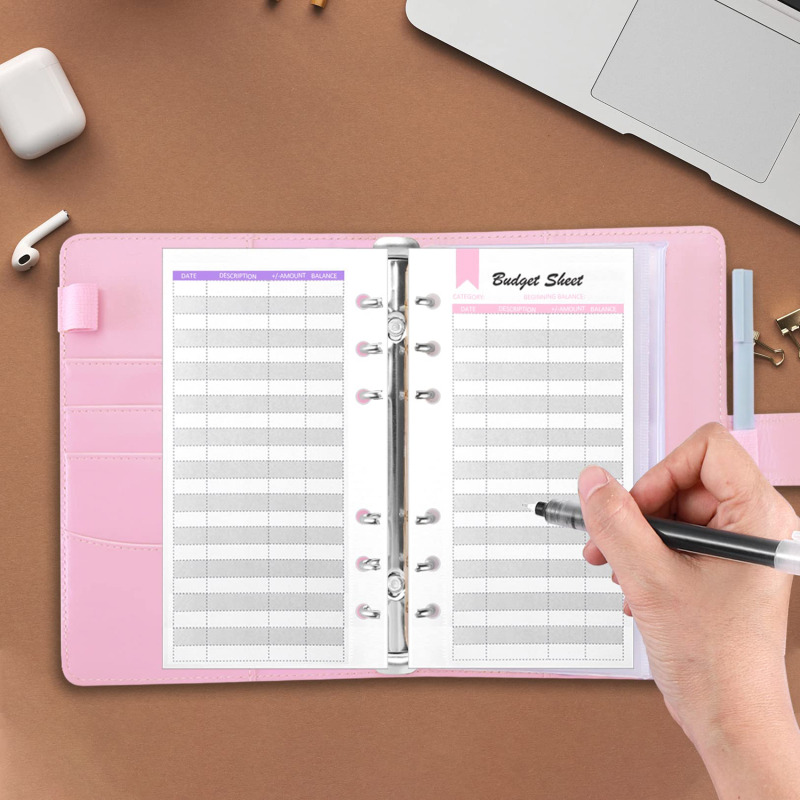 Pasta de orçamento de couro PU - Planner Weekly Budget avaliação e preço