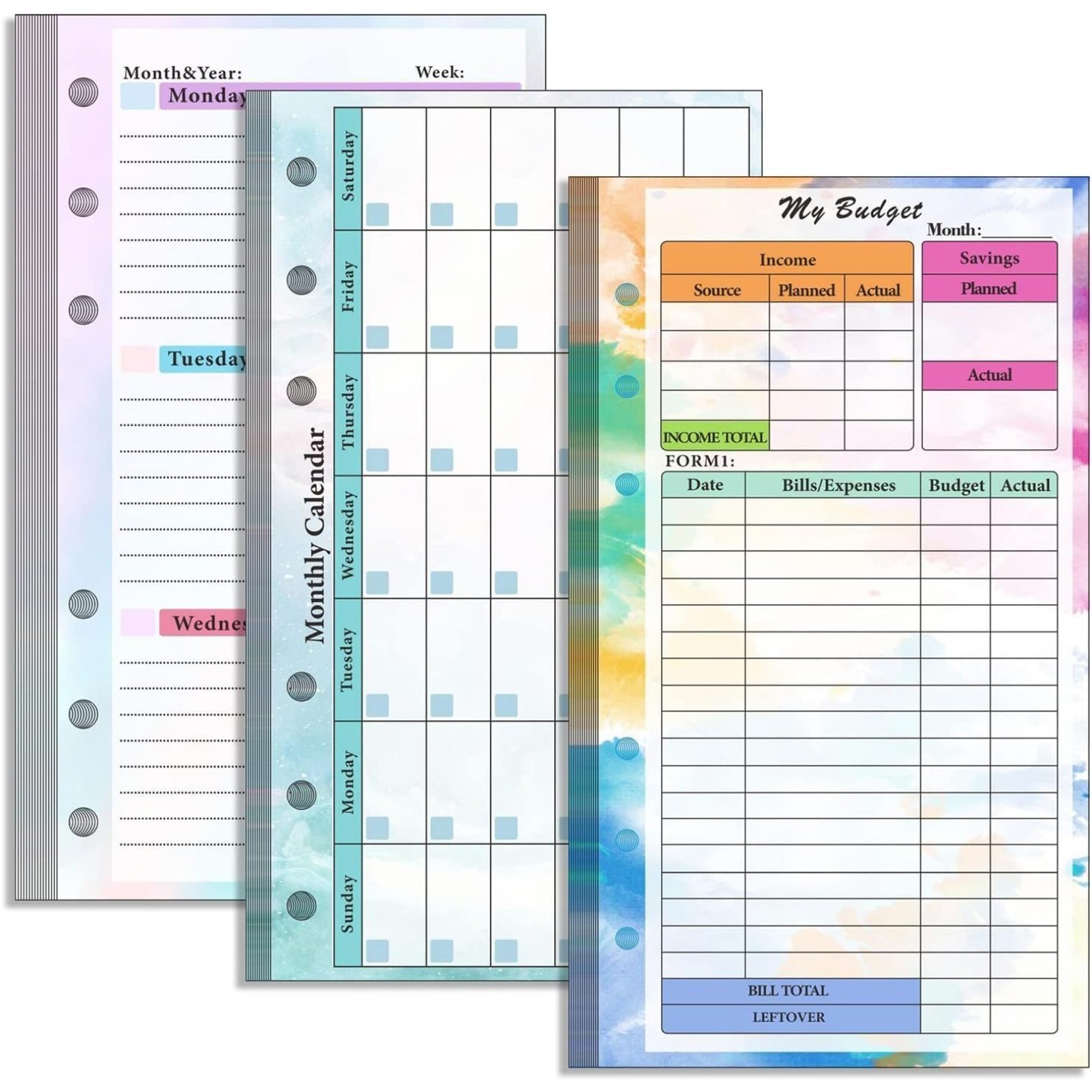 Conjunto de recargas de fichár - Planner Weekly Budget avaliação e preço